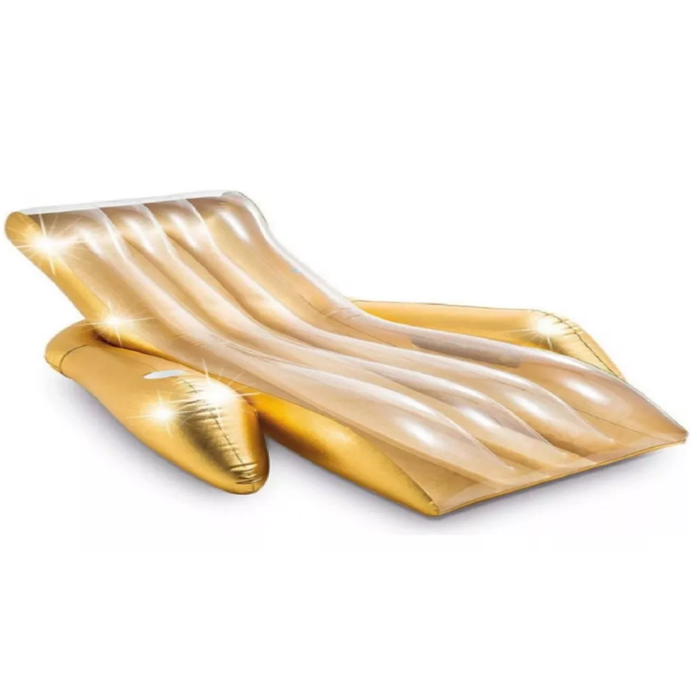 Flotador Inflable Intex Sillon Con Espaldar 175x119x61 Cm Dorado