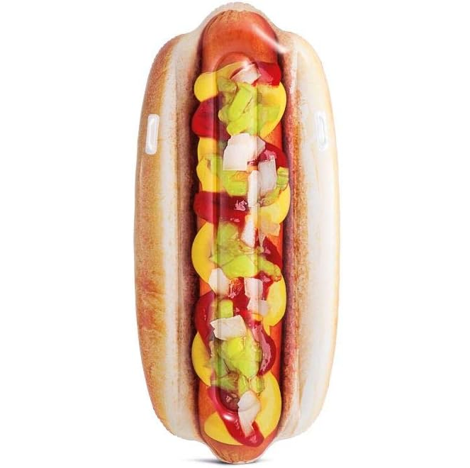 Flotador Inflable Intex Forma De Hot Dog 180x89 Cm Multicolor
