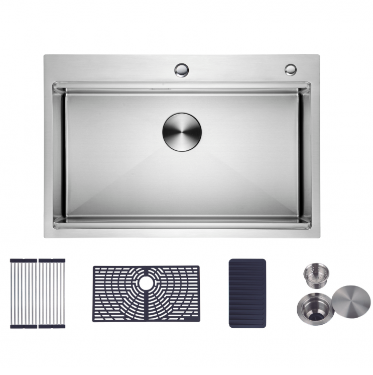 Fregadero Gasco 76 Cm 1 Tina Sobre/Bajo Tope Con Acc Acero Santinado