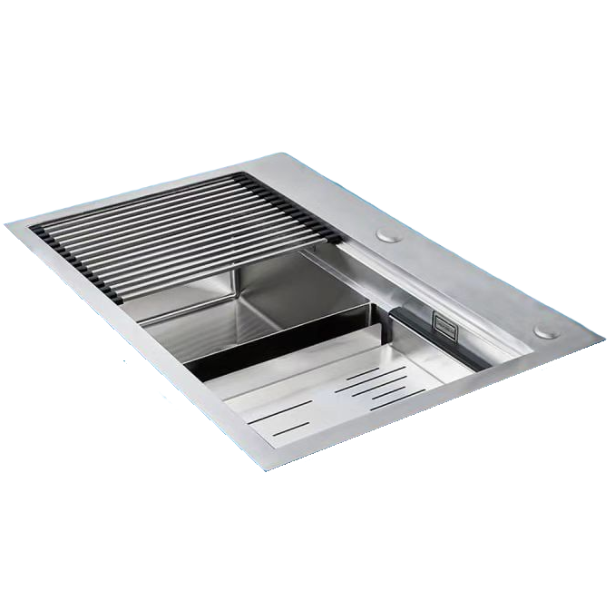 Fregadero Gasco 84 Cm 2 Tinas Con Acc Acero Satinado