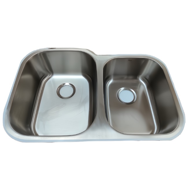 Fregadero Lecappe 82 Cm 2 Tinas Bajo Tope Acero