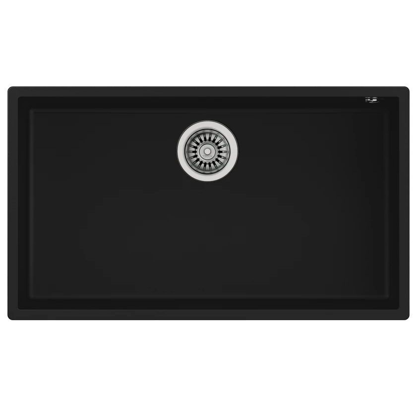 Fregadero Teka 80 cm 1 Tina Granito Bajo Tope Negro