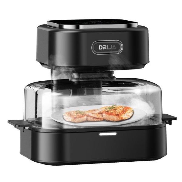 Freidora De Aire Drija 4.5 Lts Coccion AL Vapor 7 Lts De Vidrio Templado Vision De Coccion Negro