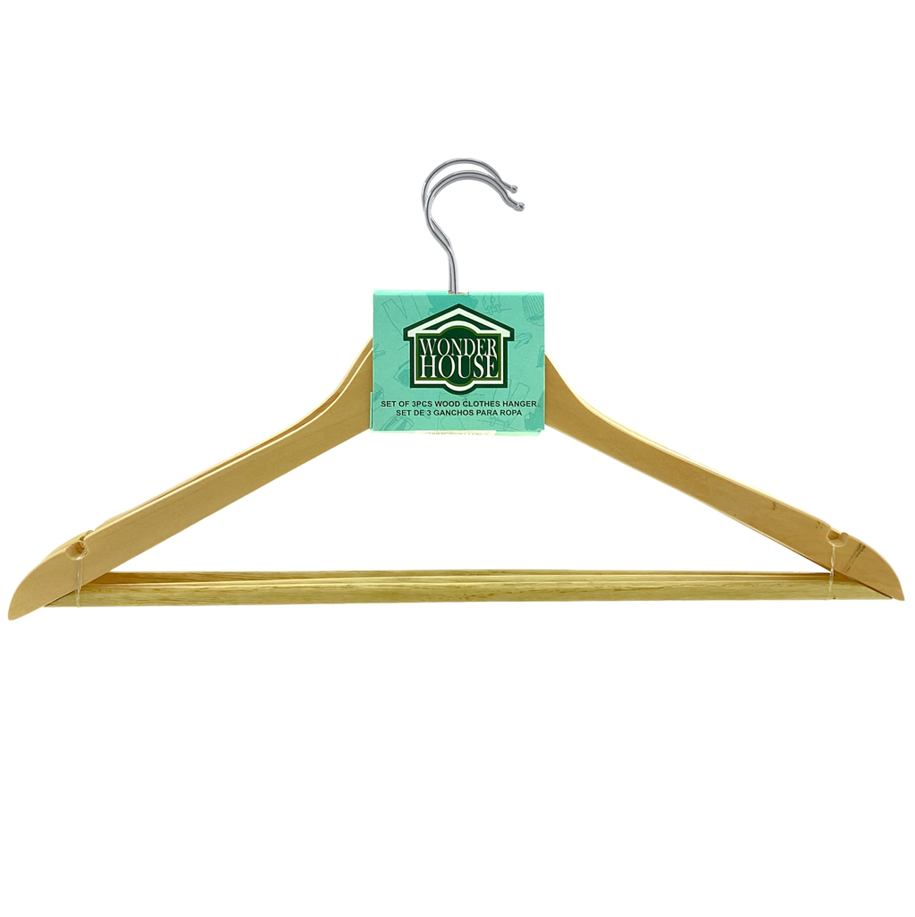 Ganchos Para Ropa Wonder House De Madera 3 Pzas Marron