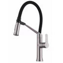 Griferia Gasco Monomando Manguera Extraible Cuello Giratorio Acero Y Negro