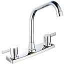 Grifo Pfister Classic Doble Manilla Cuello Alto Plateado