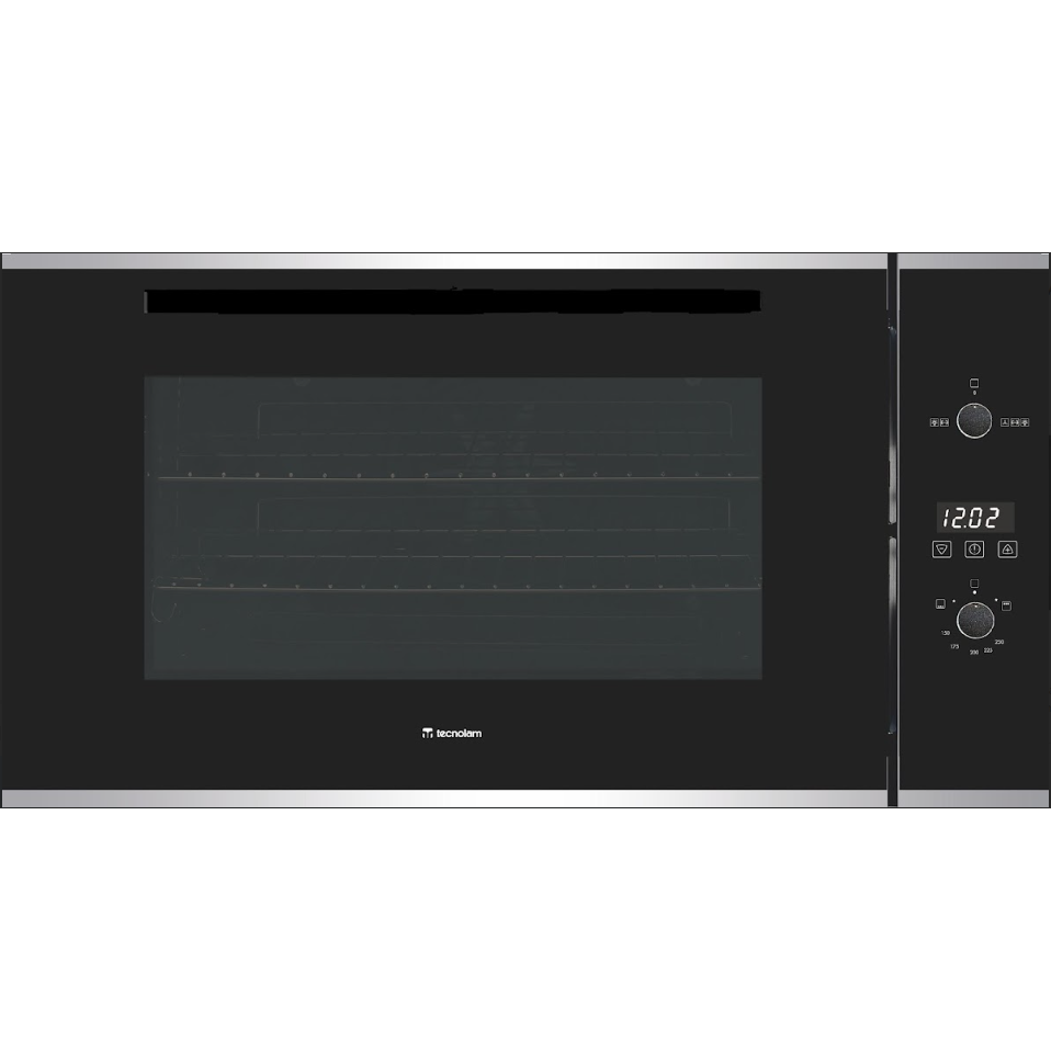 Horno A Gas 90 Cm Tecnolam 948 Turbogas De Conveccion Grill Electrico Valvula Italiana Negro