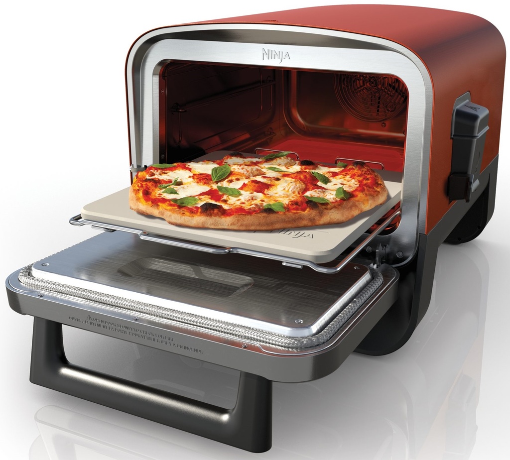 Horno De Pizza Ninja Woodfire Electrico Para Exteriores 8 En 1 Con Acc Rojo Terracota
