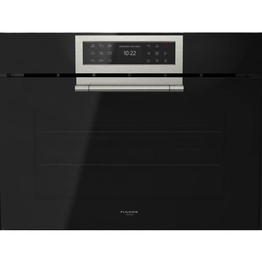 Horno Electrico 76 Cm Fulgor Cluster 15 Funciones Y Control Tactil Creative Negro Y Acero