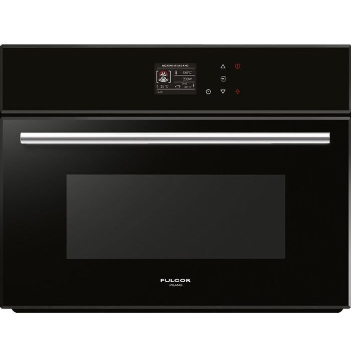 Horno Microondas Empotrable 1.2 Pies Fulgor 60 Cm De Conveccion 10 Funciones Combianadas Negro Y Acero