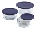 Juego De Envases 6 Pzas Pyrex De Vidrio Azul Y Transparente