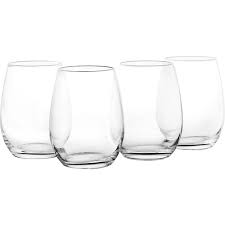Juego De Copas De Vino Martha Stewart 4 Pzas Sin Tallo Transparente