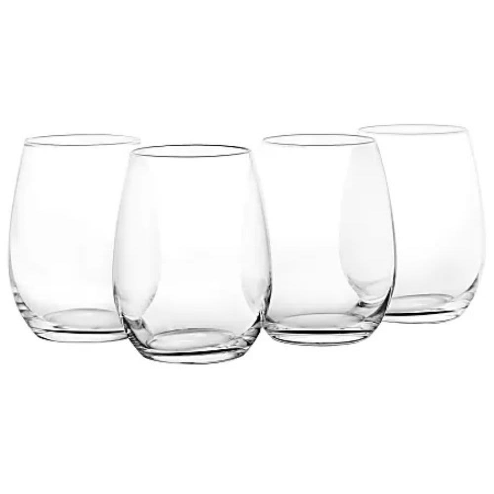 Juego De Copas De Vino Martha Stewart 4 Pzas Sin Tallo  De Vidrio Transparente