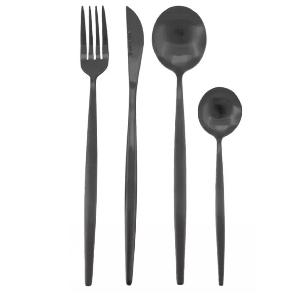 Juego De Cubiertos Royal Norfolk 16 Pzas Negro