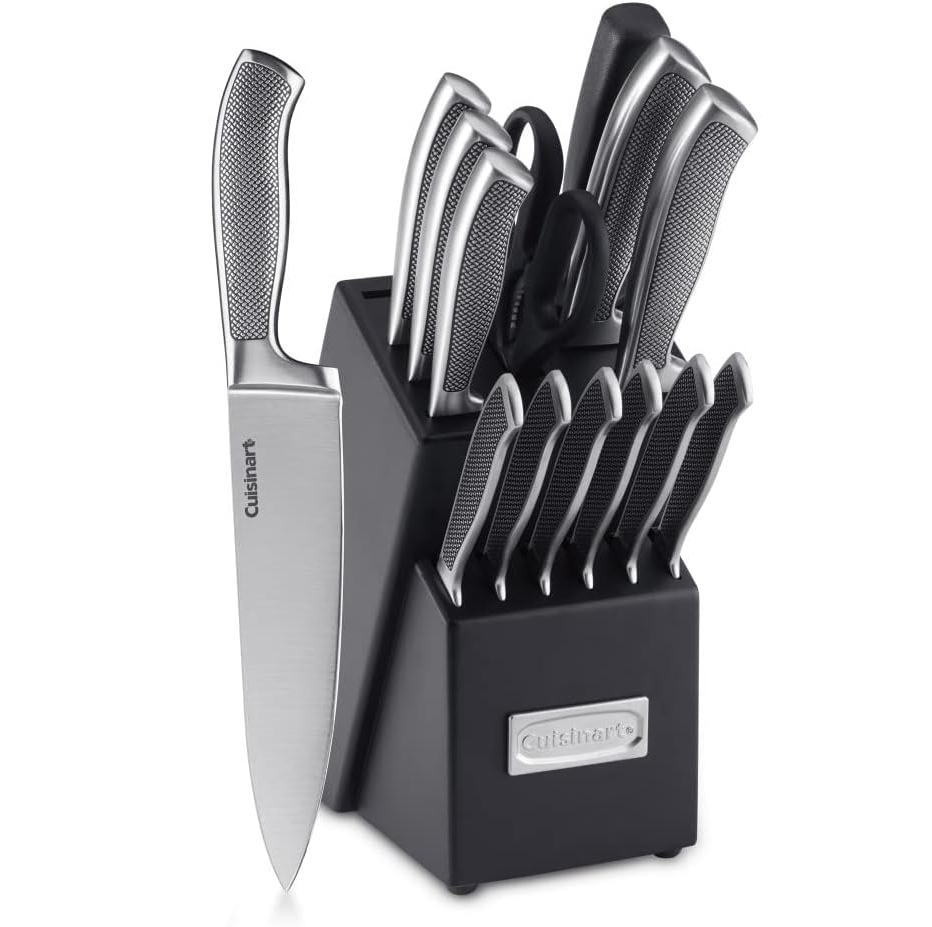Juego De Cuchillos Cuisinart Graphix 15 Pzas Con Base Acero Y Negro