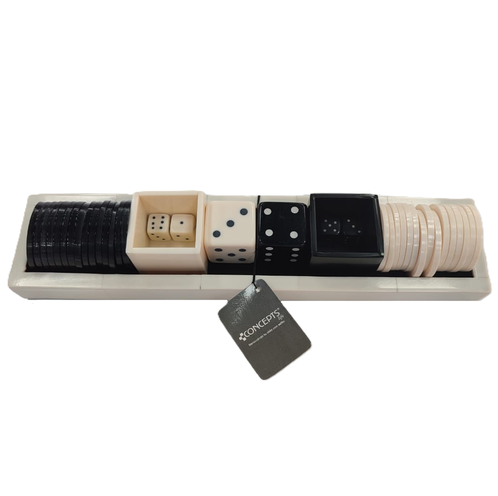 Juego De Dados Concepts 13X3X2 Cm Blanco Y Negro