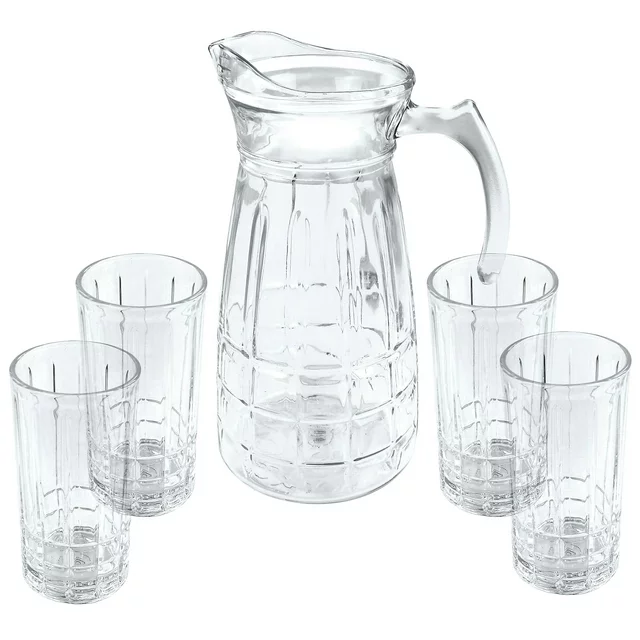Juego De Jarra Y Vasos Gibson Home Jewelite 5 Pzas Transparente