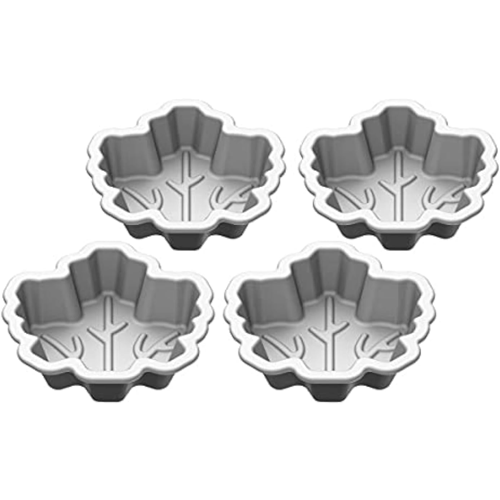 Juego De Moldes Para Hornear Cuisinart Mini Hojas De Arce 4 Pzas Gris