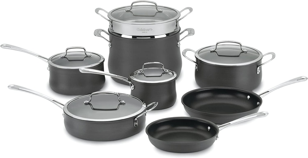 Juego De Ollas Cuisinart 13 Pzas Anodizado Negro
