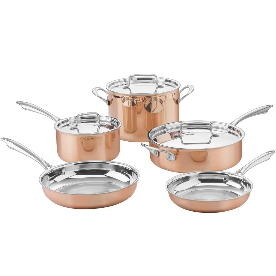 Juego De Ollas Cuisinart Copper 8 Pzas Cobre