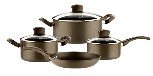 Juego De Ollas Magefesa Practix 7 Pzas De Induccion Aluminio Anodizado Negro