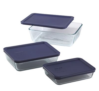Juego De Recipientes Pyrex Storage 6 Pzas Rectangulares