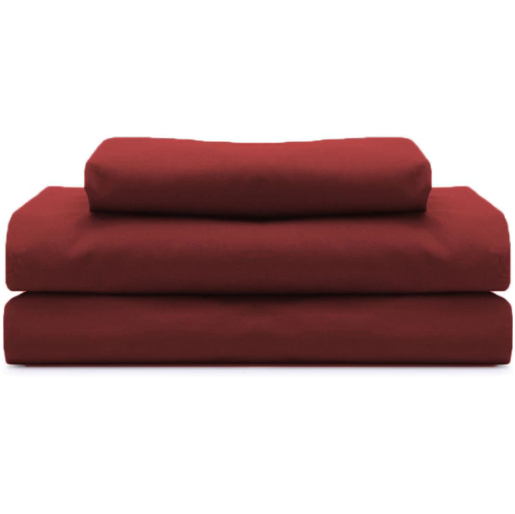 Juego De Sabanas Nautica Lisas Queen 4 Pzas Rojo