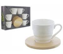 Juego De Tazas Para Cafe Coffe House 12 Pzas Con Platillos De Ceramica Blanco