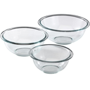 Juego De Bowls Pyrex 3 Pzas Para Mezclar 1 Qt 1.5 Qt Y 2.5 Qt Transparente
