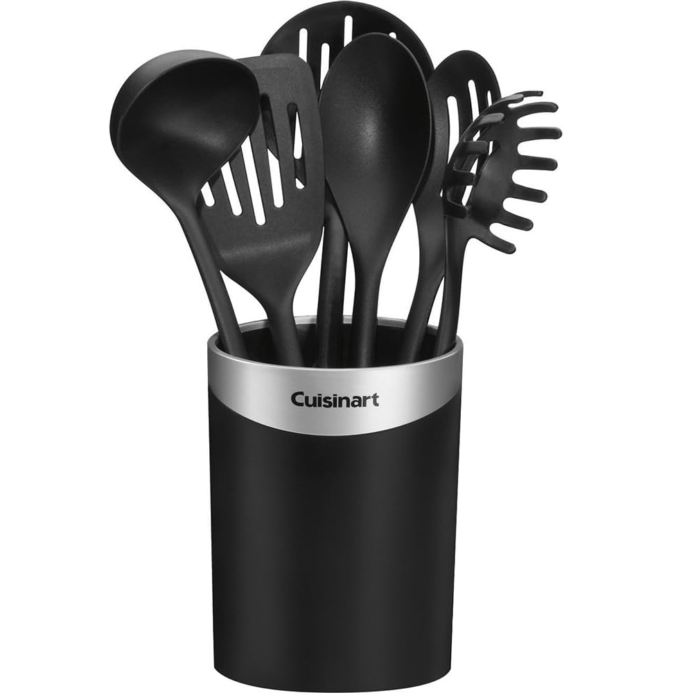 Juego De Utensilios De Cocina Cuisinart 7 Pzas Con Base Negro