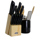 Juego De Cuchillos Y Utensilios De Cocina Gibson Home 23 Pzas Con Base Negro Y Marron