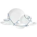 Juego De Vajilla Corelle 12 Pzas Lia De Vitrelle Blanco Y Azul