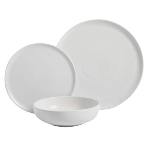 Juego De Vajilla Gibson Elite 12 Pzas Serenade De Gres Blanco