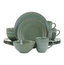 Juego De Vajilla Gibson Elite 16 Pzas Prisma Con Relieve De Terracota Verde