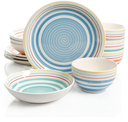 Juego De Vajilla Gibson Home 12 Pzas Moody Blues De Ceramica Multicolor
