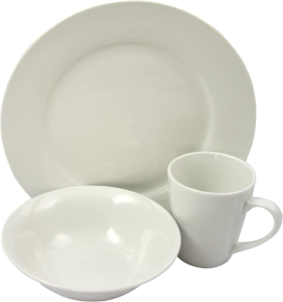 Juego De Vajilla Gibson Home 12 Pzas Noble Court De Porcelana Blanco