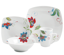 Juego De Vajilla Gibson Home 16 Pzas Altavista De Porcelana Blanco Y Rojo
