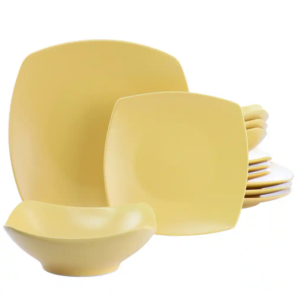 Juego De Vajilla Gibson Home Zen Buffetware 12 Pzas De Porcelana Amarillo