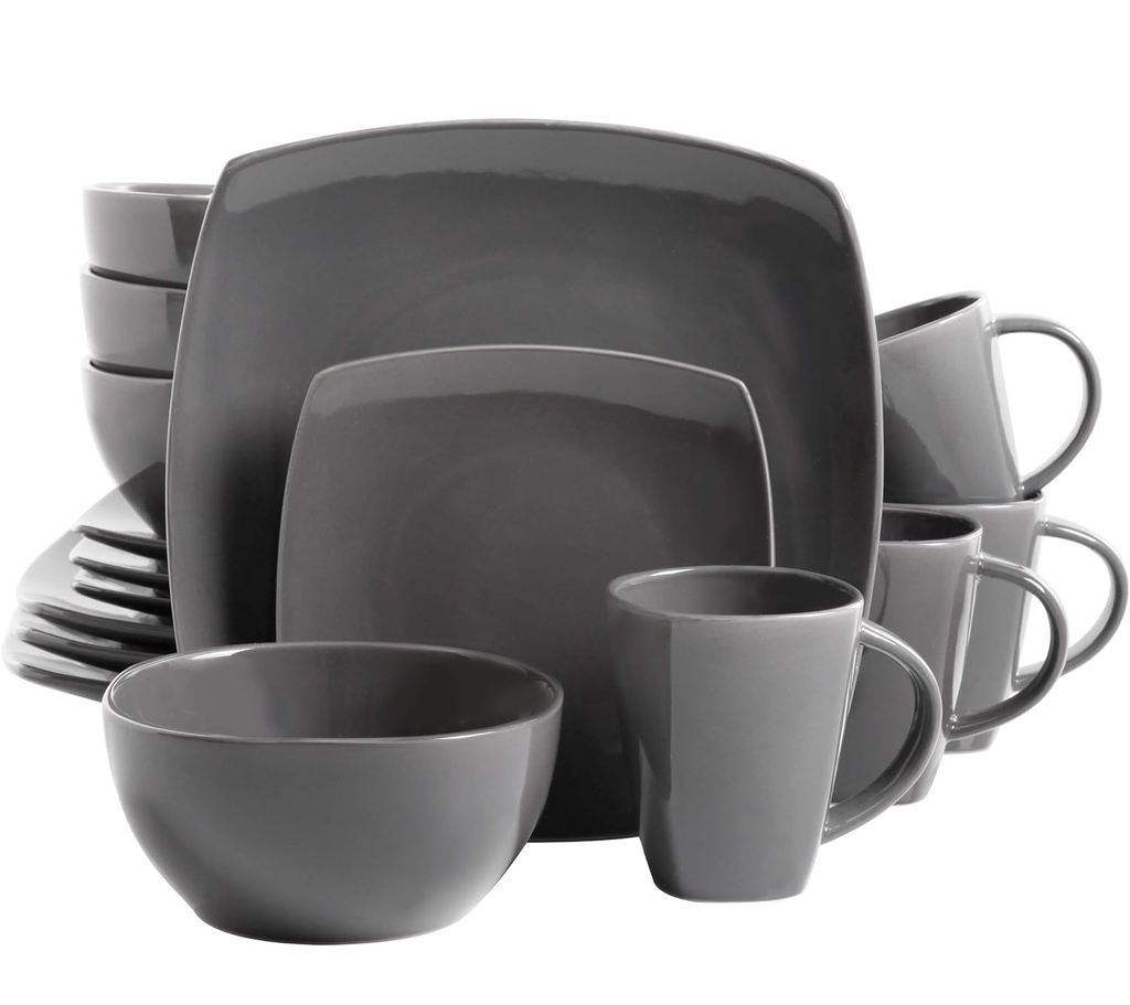 Juego De Vajilla Soho Lounge 16 Pzas Reactive De Gres Gris