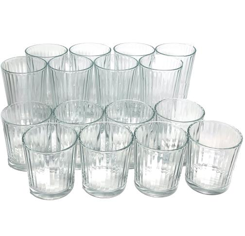Juego De Vasos Gibson Home Moonstone 16 Pzas Estilo Antiguo Interior Con Relieve Transparente
