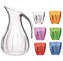 Juego De Jarra Y Vasos Guzzini 7 Pzas Multicolor Transparente