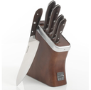 Juego De Cuchillos Kenmore 6 Pzas Con Base Marron Y Acero