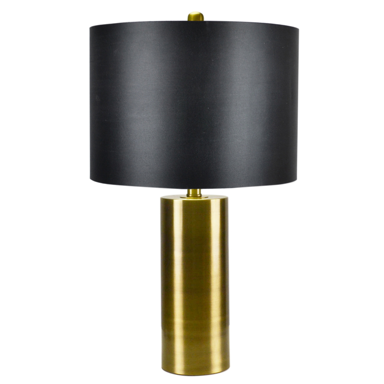 Lampara De Mesa Casabella De Tela Negro Y Dorado