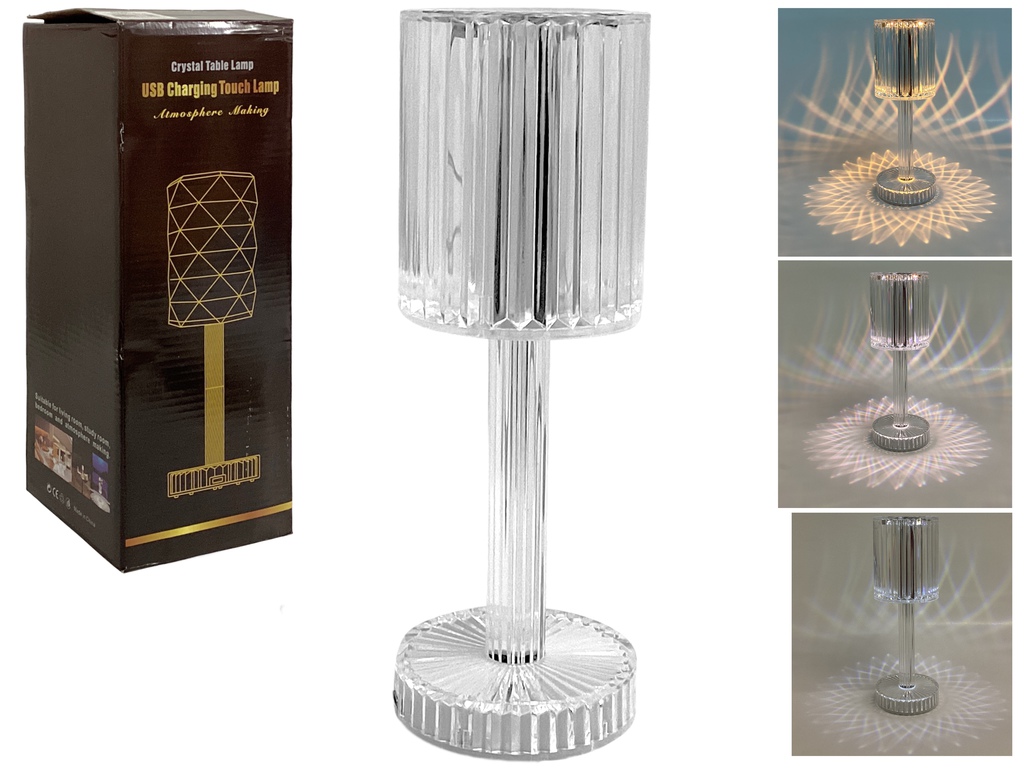 Lampara De Mesa Decore De Plastico Transparente