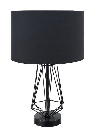 Lampara De Mesa Westinghouse Base Metal Y Tela Negro