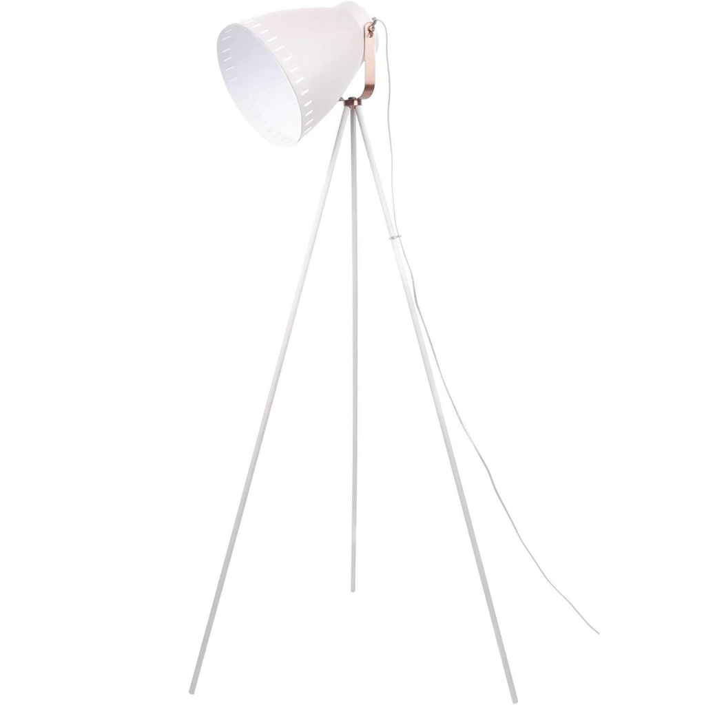 Lampara De Piso Soho Tripode Metalico Blanco Mate
