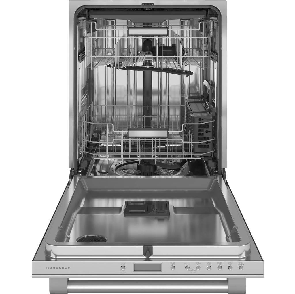 Lavaplatos Monogram 60 Cm 7 Ciclos Smart Silencioso Chorros Para Botellas Y Cubiertos Empotrable Panelable