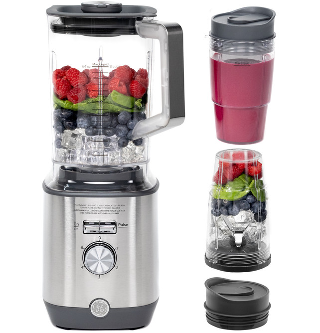 Licuadora GE Con Vasos Personales 1.8 Lts 5 Vel 1000W Acero
