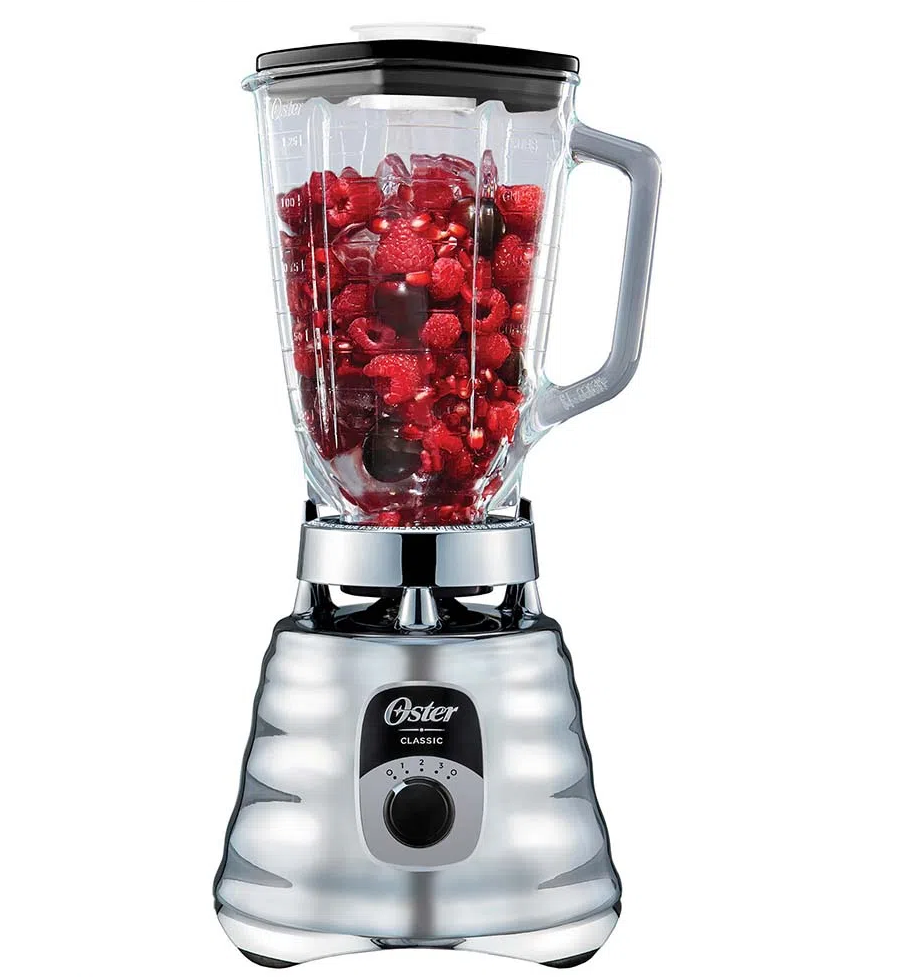 Licuadora Oster Clasica 1.2 Lts 3 Vel Vaso De Vidrio 700W Plateado