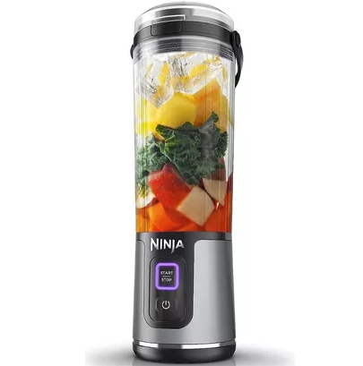 Licuadora Personal Ninja Blast 530 Ml Inalambrica Portatil Negro Y Plateado
